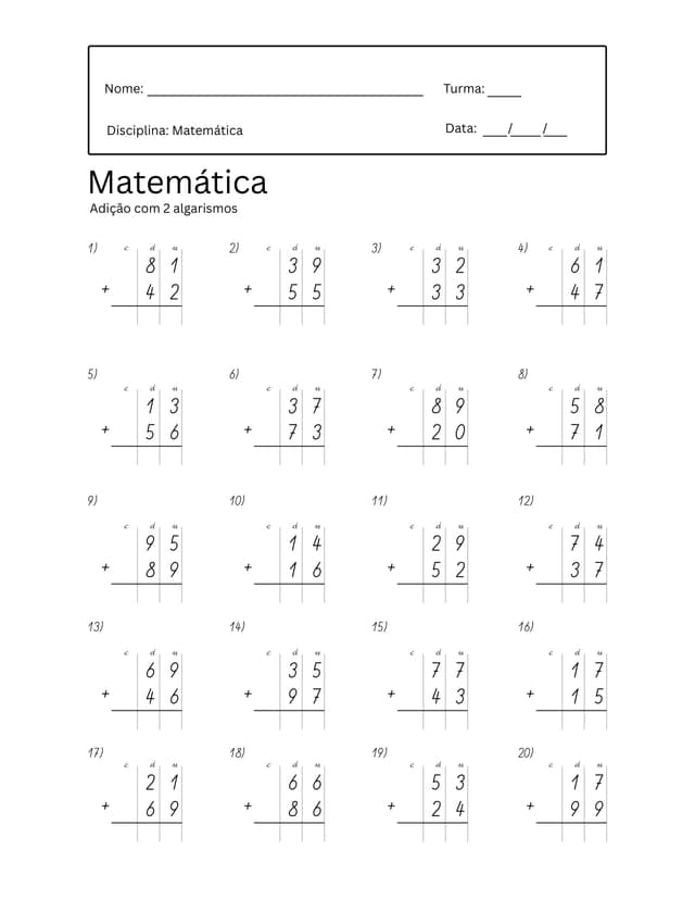 Atividade: Matemática