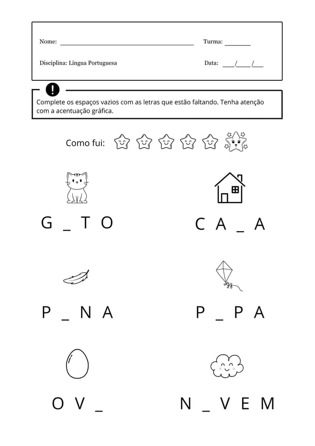 Atividade: Alfabetização